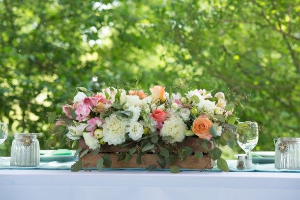 Outdoor Wedding Reception Floral Centerpiece