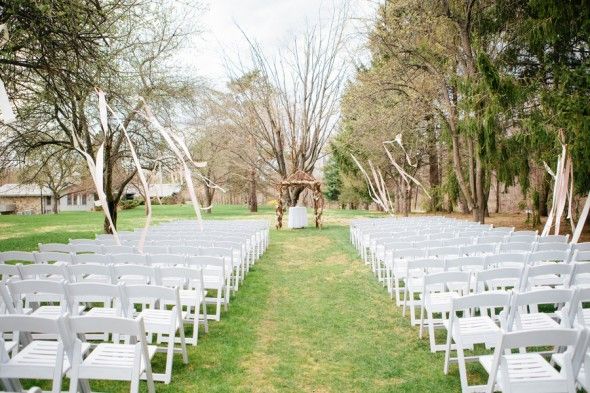Outdoor Wedding Ceremony with Arbor