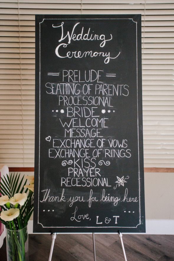 Chalkboard Wedding Ceremony Sign
