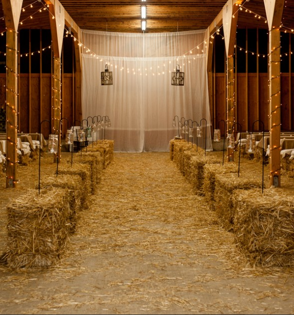 Hay bales For Wedding Seating