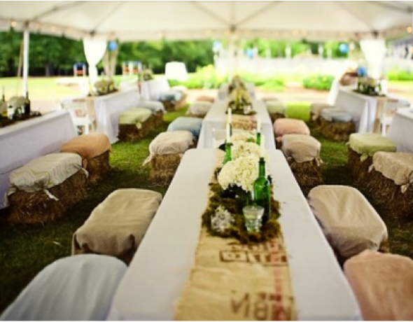 Hay bales For Wedding Seating