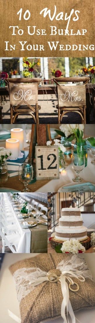 10 Ways To Use Burlap At Your Wedding