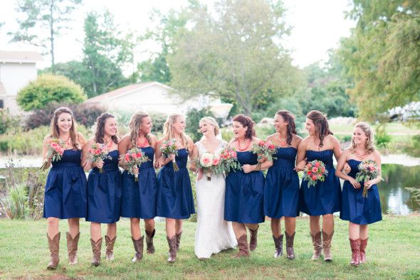 Navy Country Bridesmaid Dresses
