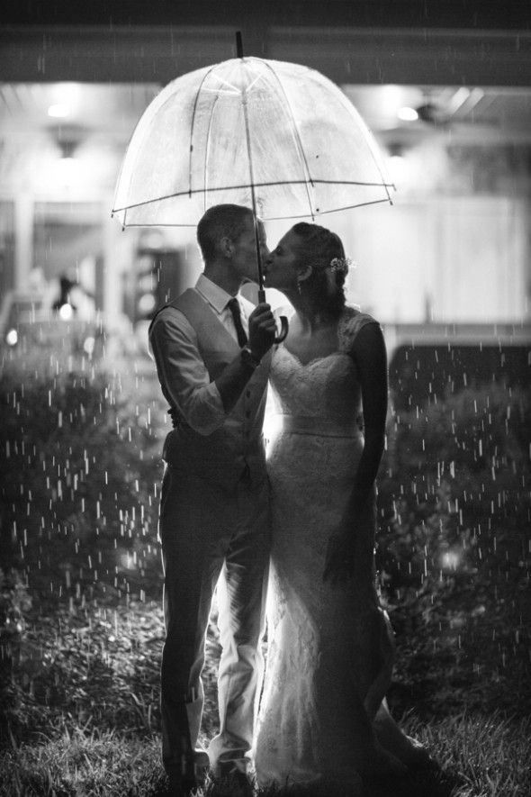 Bride & Groom In The Rain