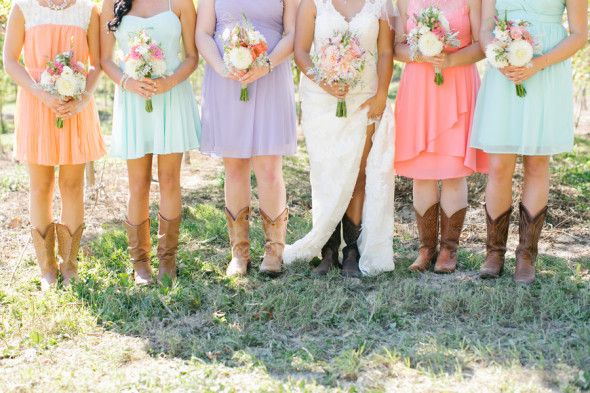 Cowboy Boots On Bridesmaids