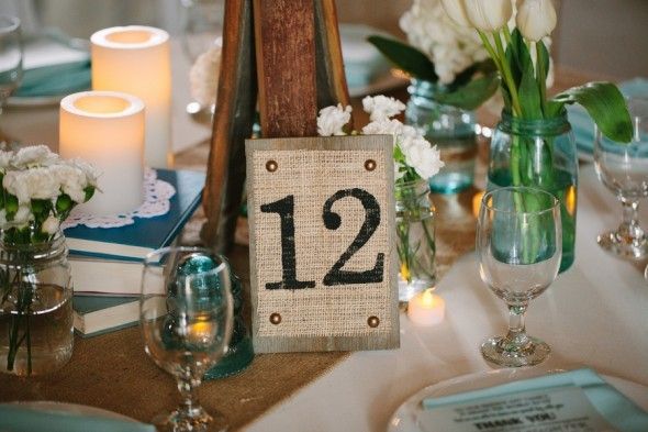 Burlap Table Numbers - From 10 Great Ways To Use Burlap At Your Wedding