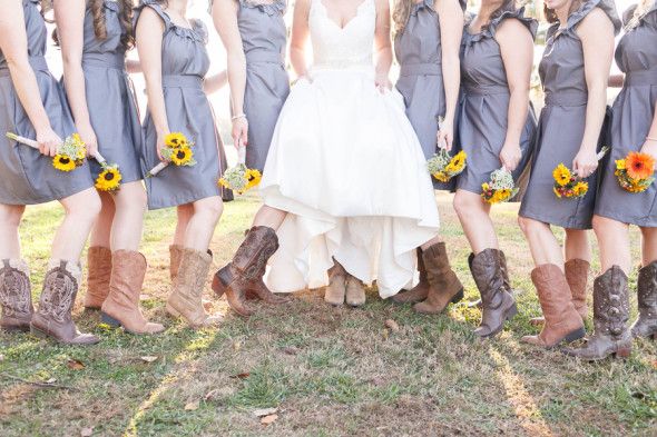 Cowboy Boots On Bridesmaid
