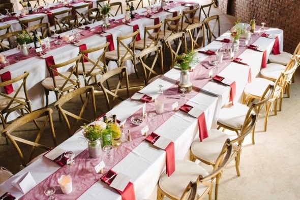 Long Tables For A Barn Wedding