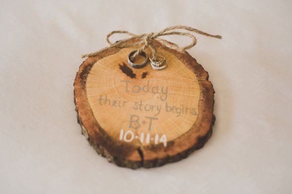 Wood Ring Pillow From Los Angeles Rustic Wedding With Amazing Details And Stunning Ideas