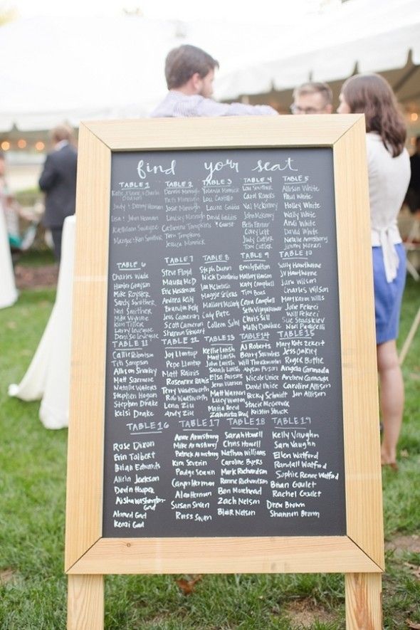 Chalkboard Seating Plan For Wedding