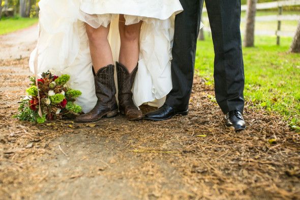 Cowboy Boots On Bride