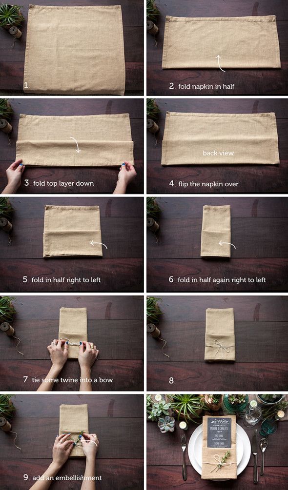 How To Fold A Napkin With A Menu