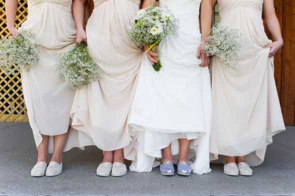 TOMS shoes on bridesmaids