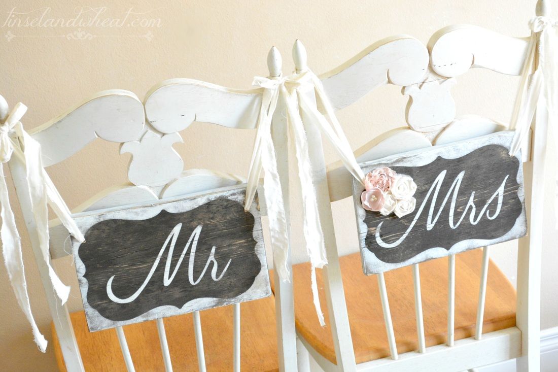 How To Make Your Own Mr. & Mrs. Wedding Signs