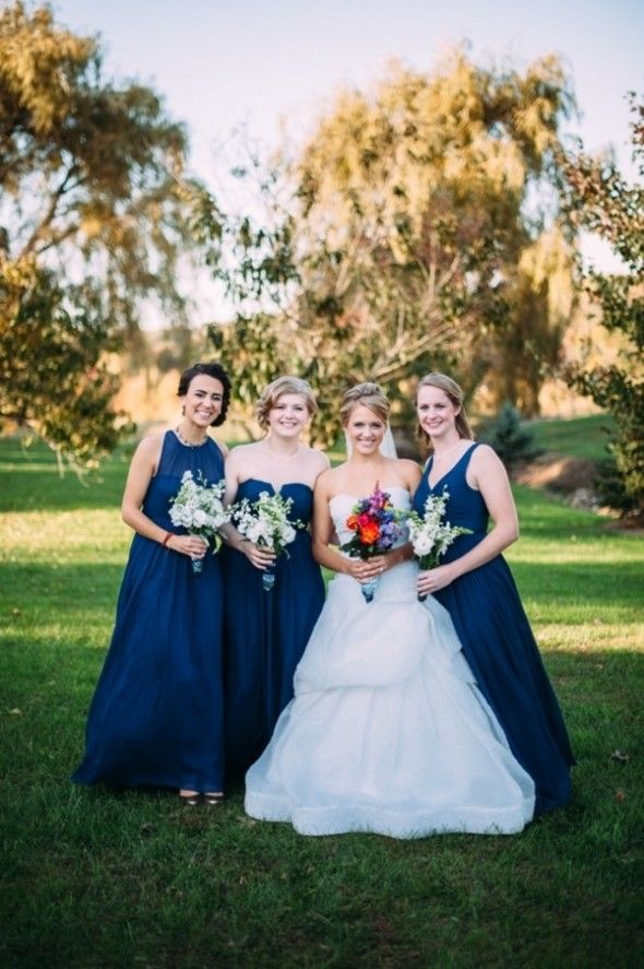 Long Blue Bridesmaid Dresses