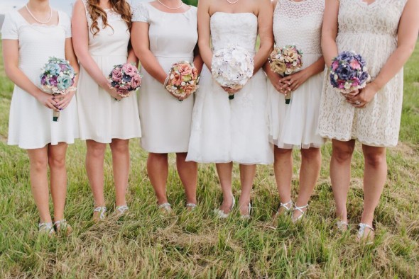 All White Bridesmaid Dresses