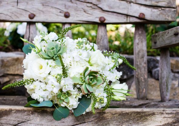Green & White Wedding Bouquet 