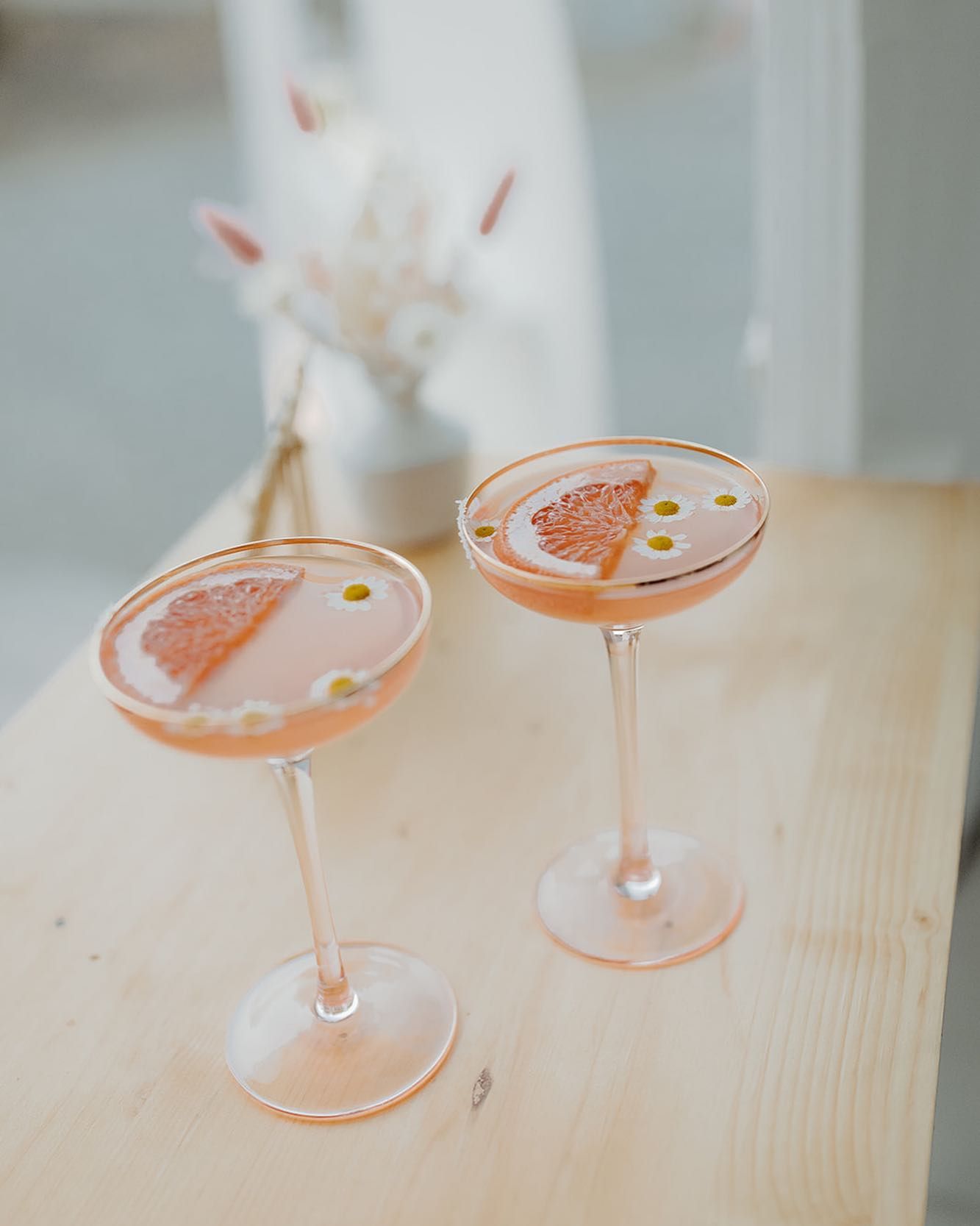 wedding cocktail with florals