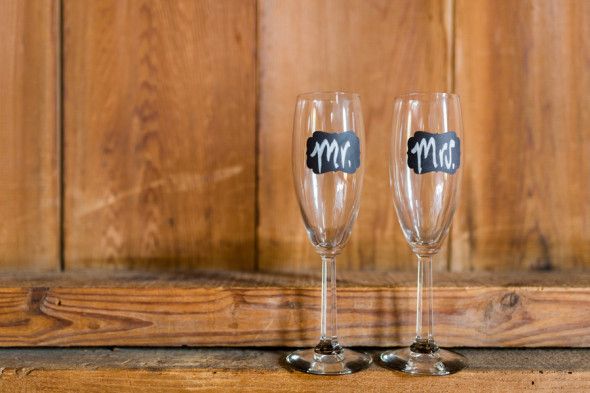 Mr. & Mrs. Champagne Glasses