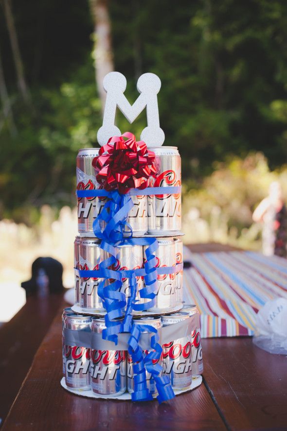 Beer Can Grooms Cake