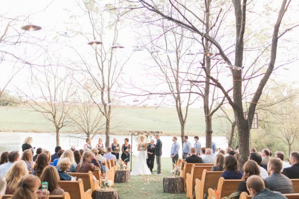 Magical wedding featuring country chic details and a red pickup truck