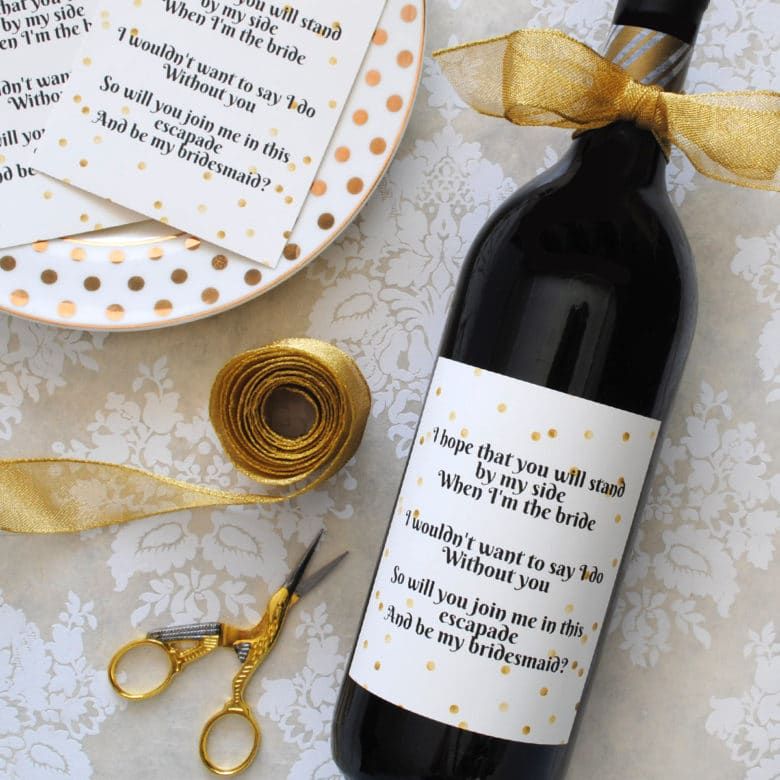 Wedding Wine Label Stand By My Side
