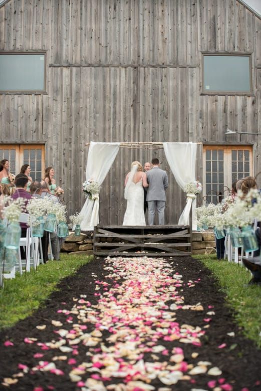 Turquoise and pink barn wedding