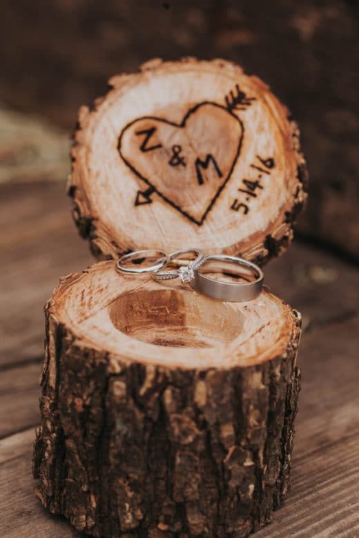 Rustic Wooden Ring Box