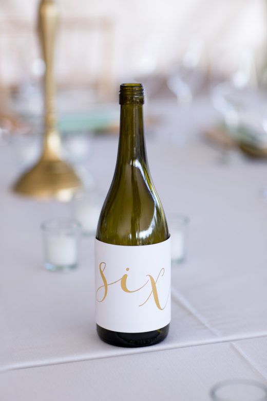 Table Number Wine Bottle