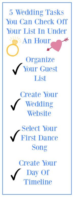 5 Simple & Easy Tasks To Checkoff Your Wedding List In Under An Hour