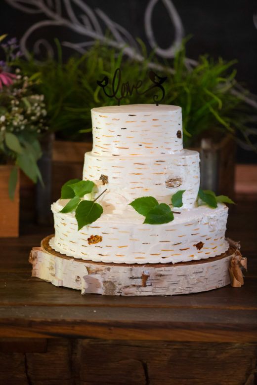Rustic Birch Wedding Cake