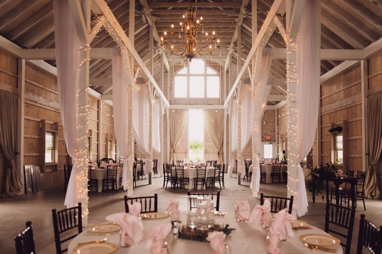 Decorated barn wedding venue