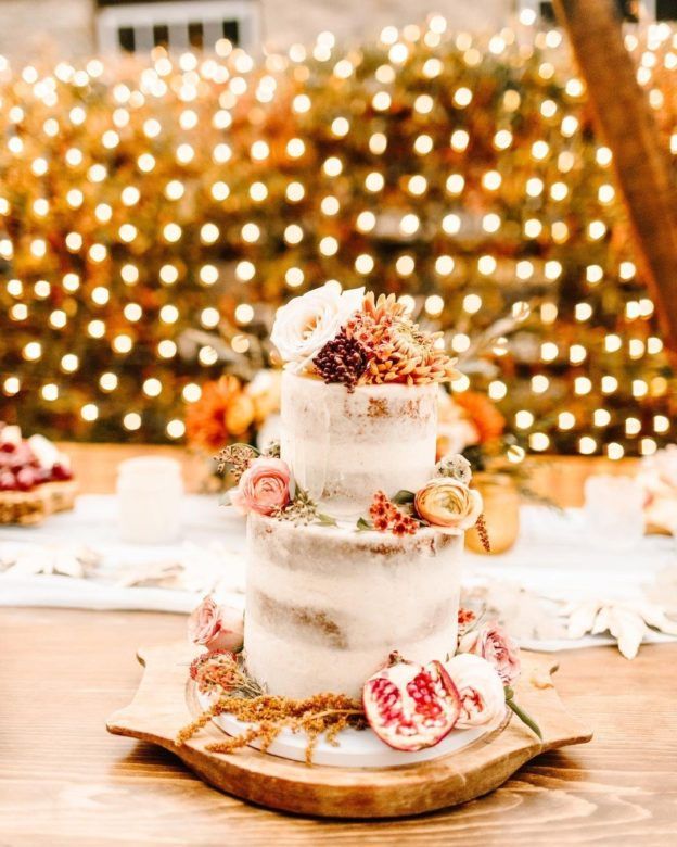 two tier wedding cake with fruit