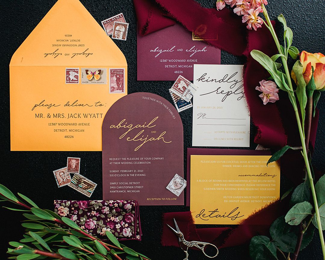 bold and modern wedding invitations