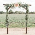 rustic wedding altar with flowers