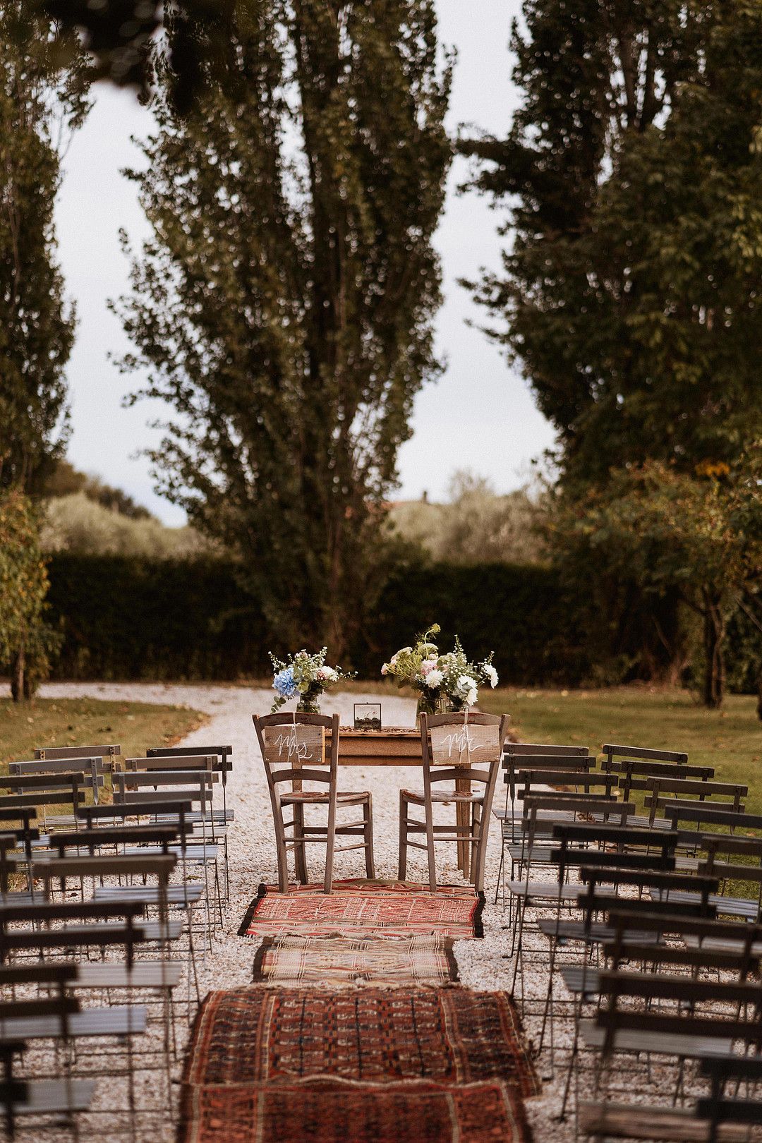 wedding altar with chairs