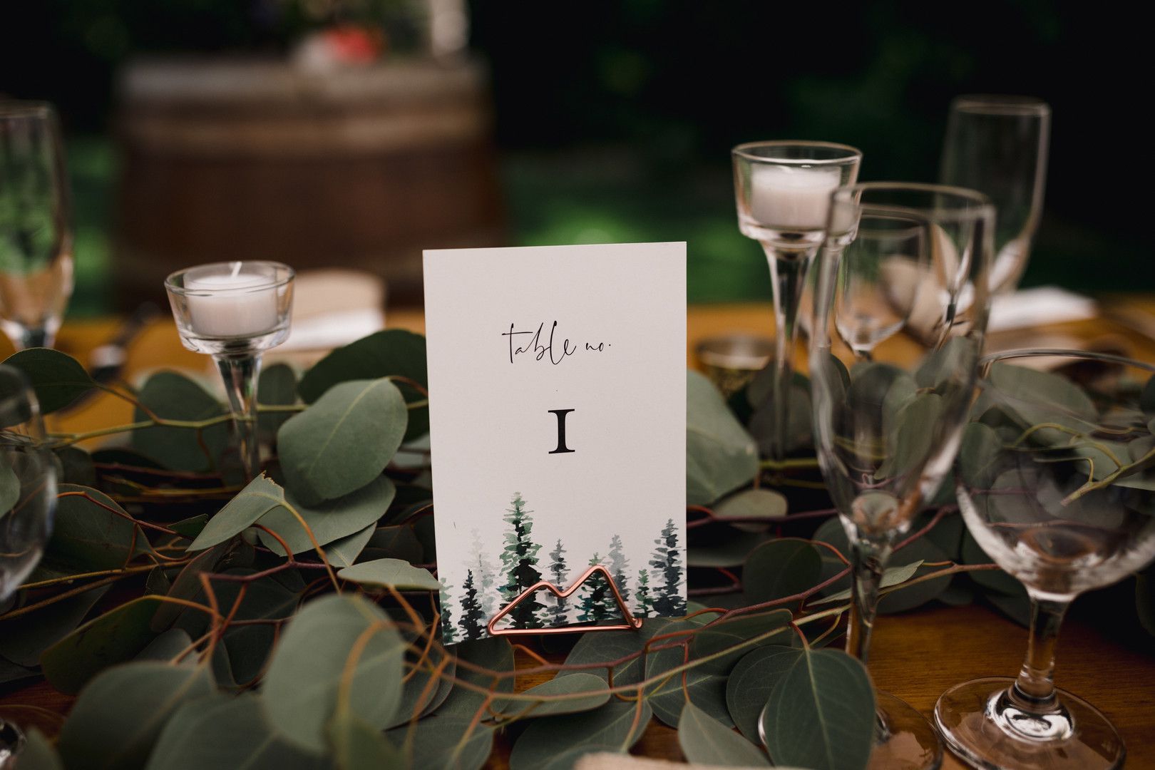 number 1 wedding table sign