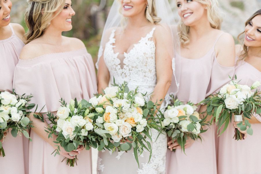 bride and bridesmaids flowers