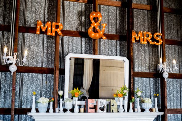 mr. and mrs. light up signs