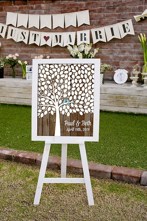 personalized wedding guest book for your rustic wedding you can find online