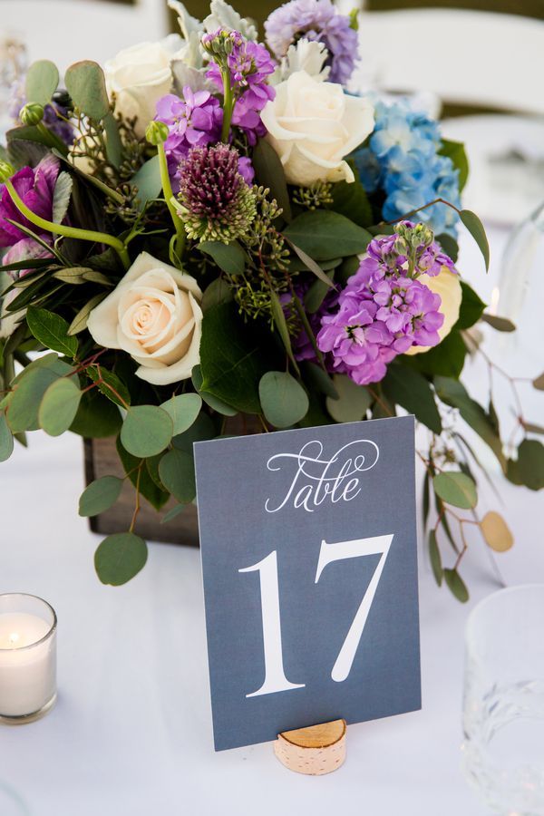 wedding table number sign with the number 17