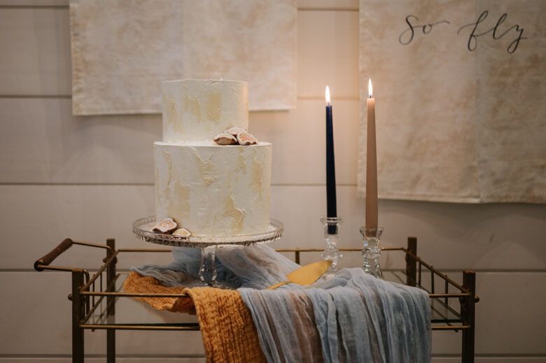 wedding cake and candles