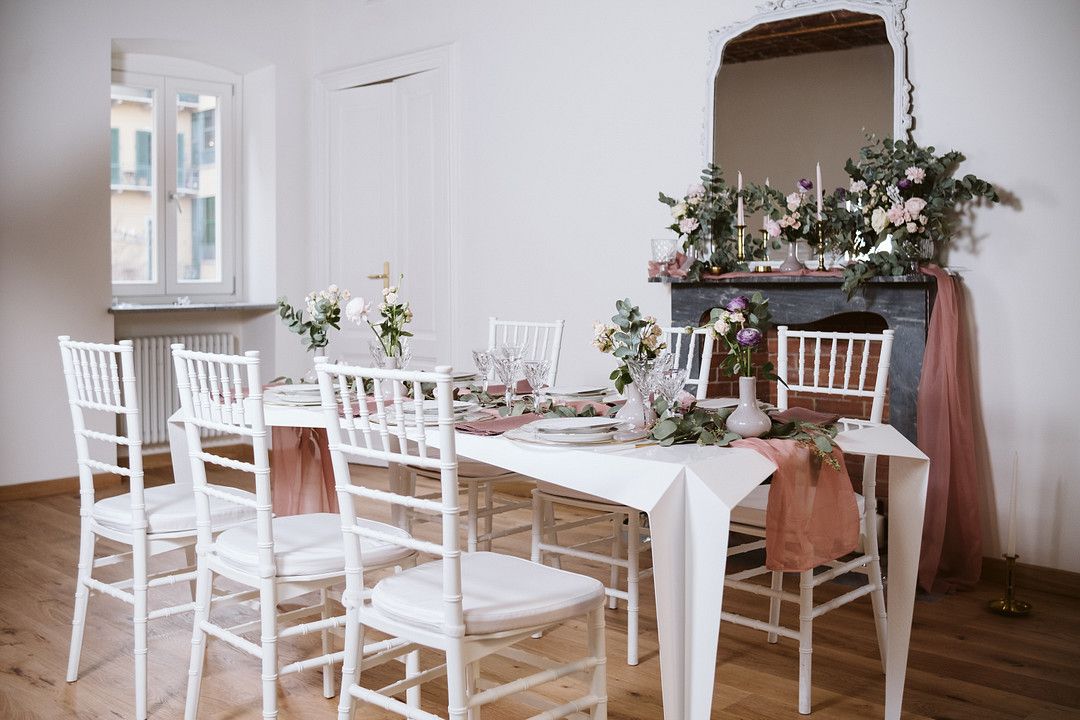 at home elopement wedding table