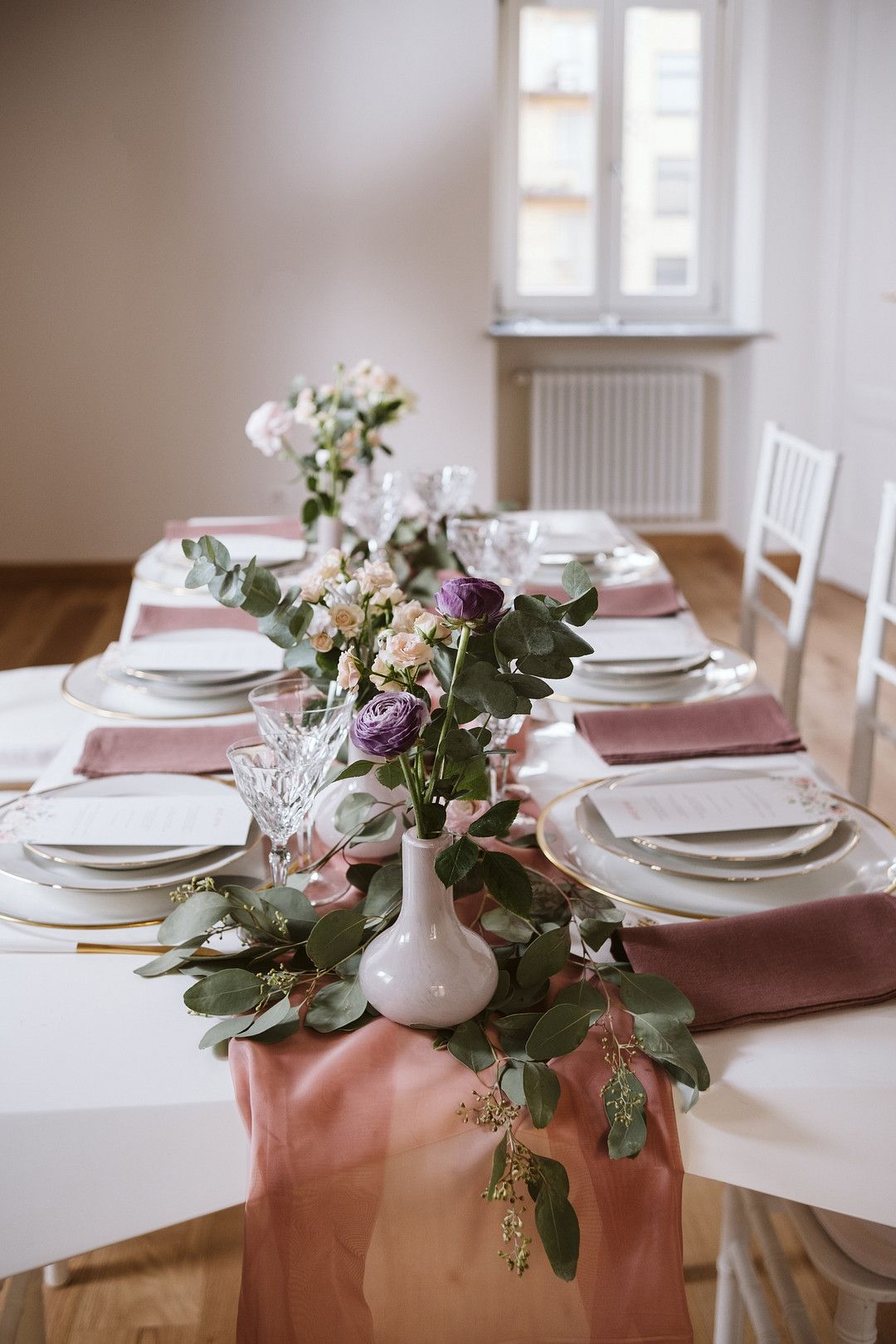 at home elopement wedding tablescape