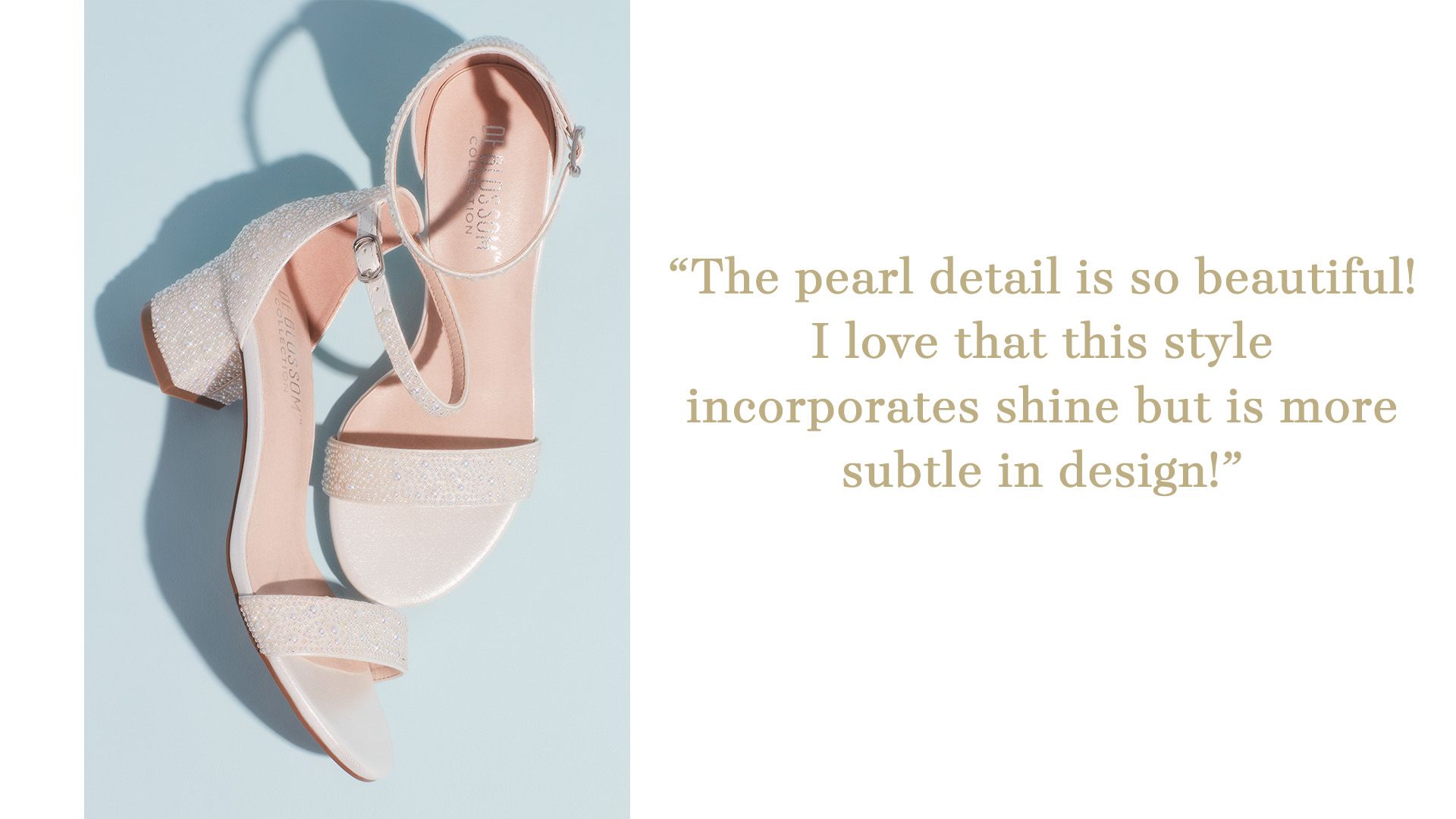 iridescent pearl embellished block heel wedding shoes