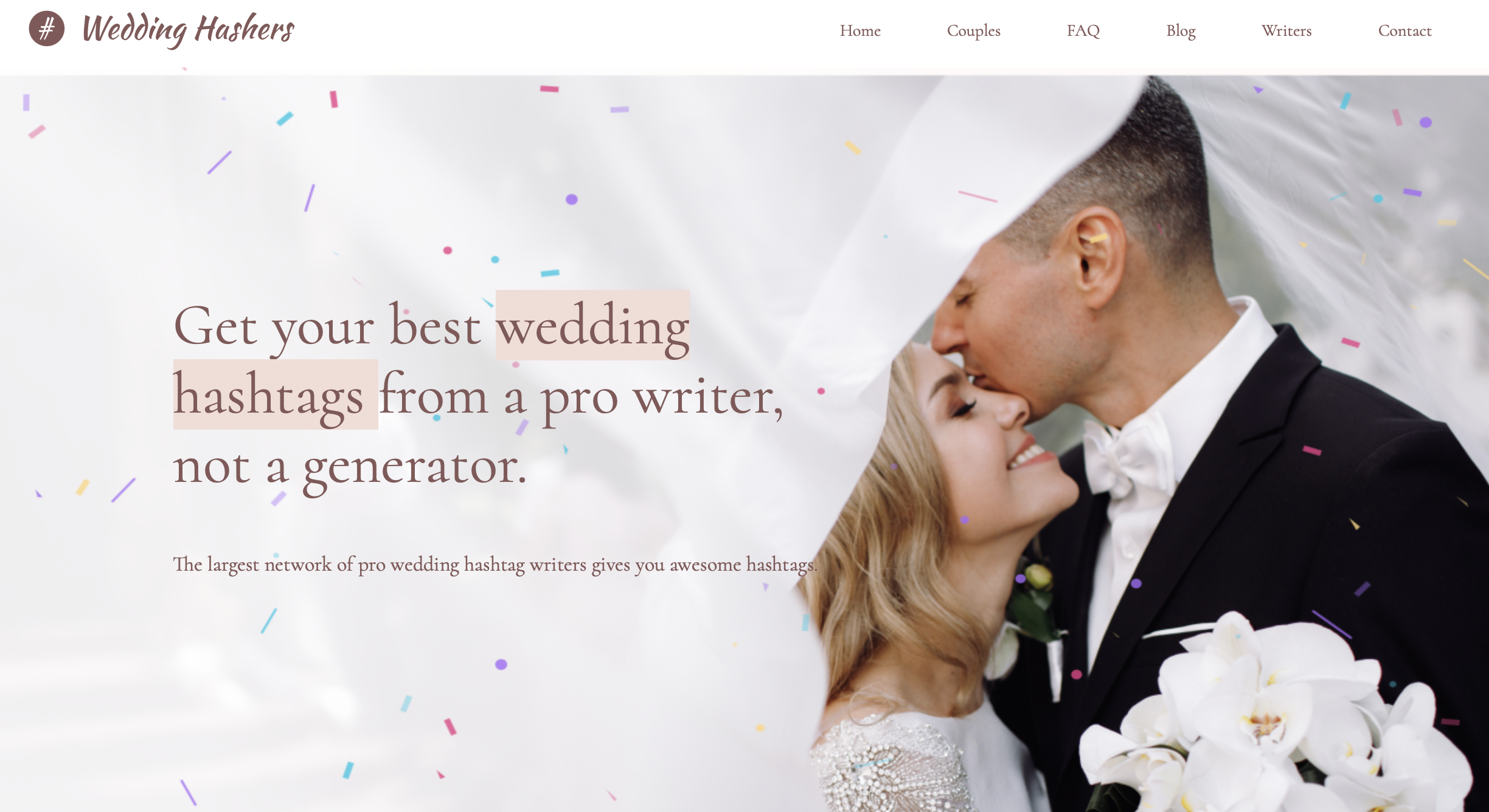 wedding hashers website