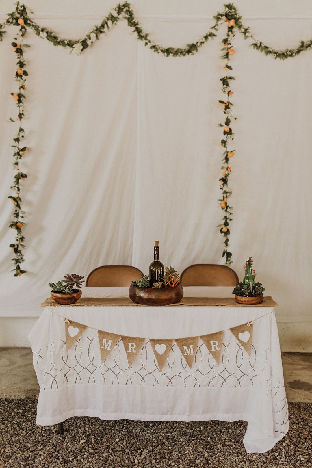 sweetheart table seating at an intimate rustic farm wedding