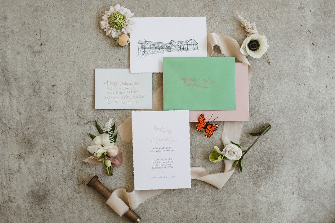 whimsical garden wedding invitation