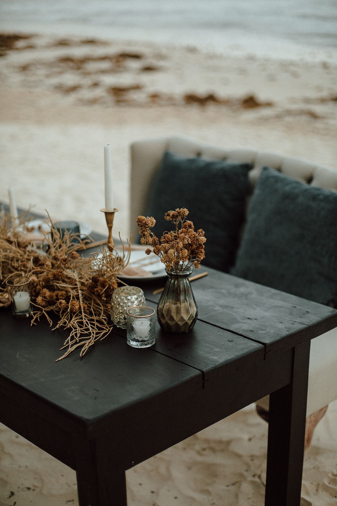 wedding table decor for elopement in tulum