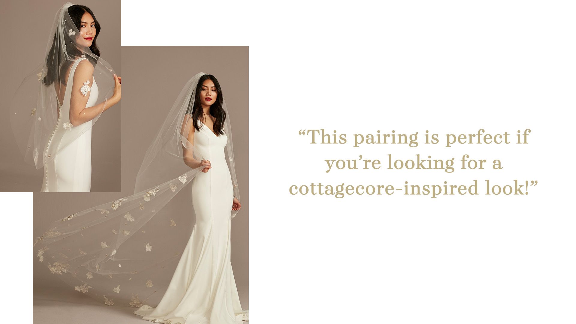 cottagecore inspired double veil pairing